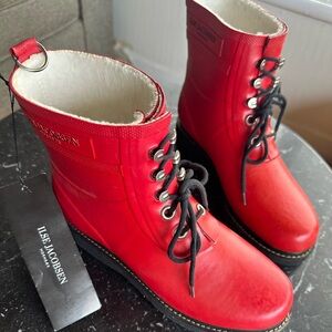Ilse Jacobsen NWT “Rub” Shot Rain Boots in Red